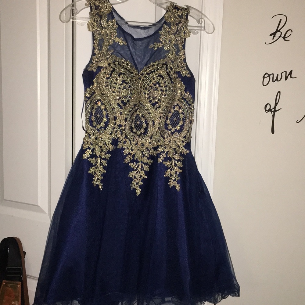 Navy short homecoming dress